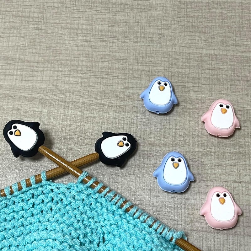spansee 6 PCS Penguin Knitting Needle Point Protectors, Knitting Needle End Caps, Stitch Stoppers for Knitting Needles, Knitting Accessories fit Size 2.5-13 (3mm-9mm) Needles - Image 3